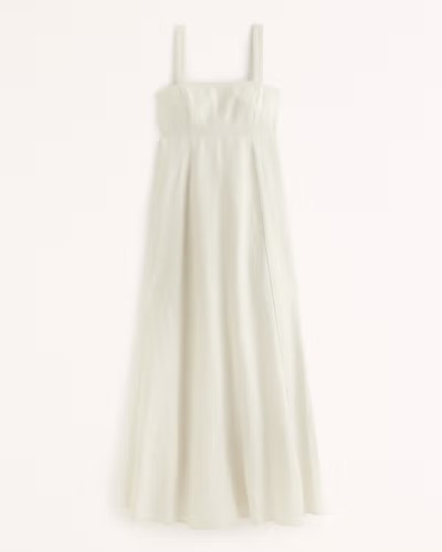 Premium Linen Bow Back Maxi Dress | Abercrombie & Fitch (US)