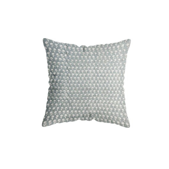 Pale Blueish Sage Green Floral Accent Pillow Cover  Hand | Etsy | Etsy (US)