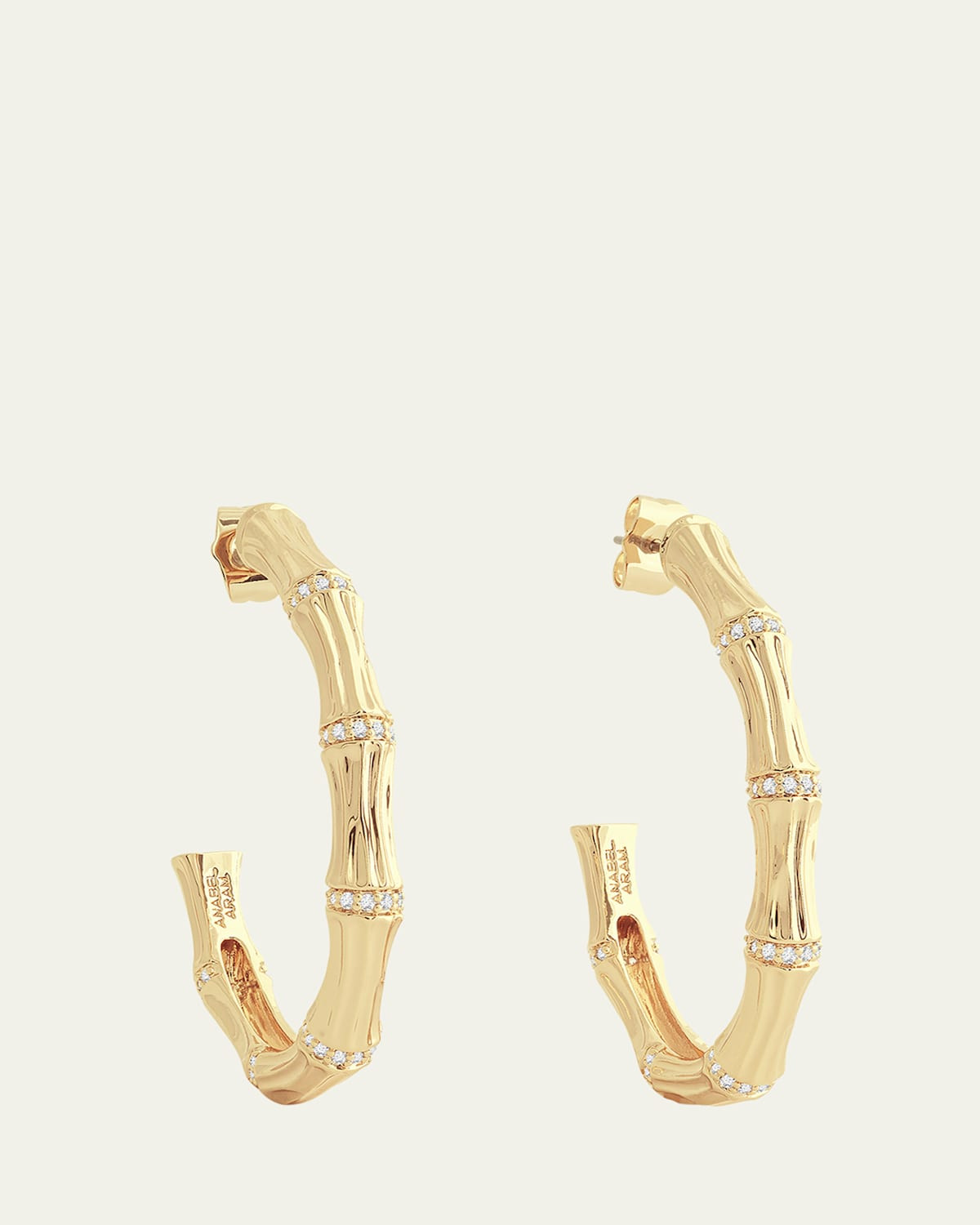 Cubic Zirconia Bamboo Hoop Earrings | Bergdorf Goodman