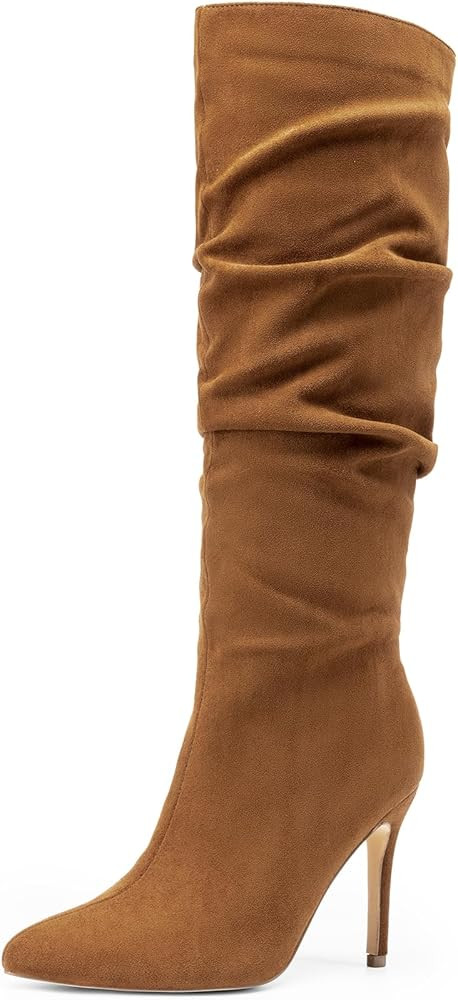 DREAM PAIRS Knee High Boots for Women, Sexy Pointed Toe Stiletto High Heel Slouchy Suede Tall Boo... | Amazon (US)