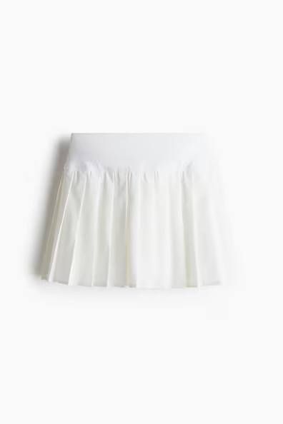 H & M - Pleated Tennis Skirt with DryMove - White | H&M (US + CA)
