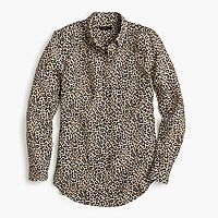 Silk button-up shirt in leopard print | J.Crew US
