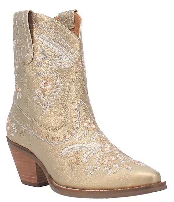 Primrose Leather Feather & Floral Embroidered Western Inspired Booties | Dillard's