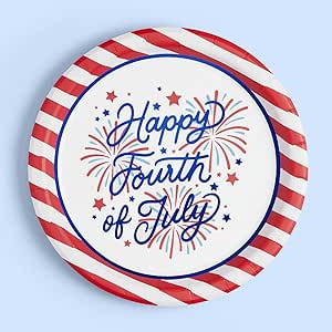 xo, Fetti Fourth of July Paper Plates - 25 pk, 9" | USA Party Favors, American Flag Party Supplie... | Amazon (US)