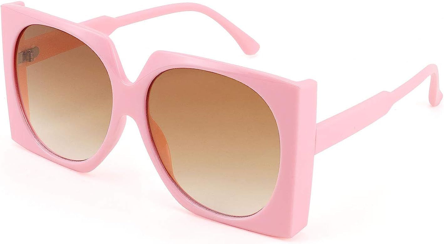 FEISEDY Vintage Big Square Sunglasses Women Fashion Large Shapes 100% UV400 Protection B2749 | Amazon (US)