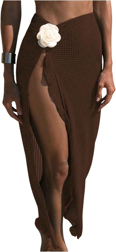 Verdusa Women's Beach Vacation Clothes Sarong Pareo Crochet Swimsuit Cover Ups Skirts | Amazon (US)