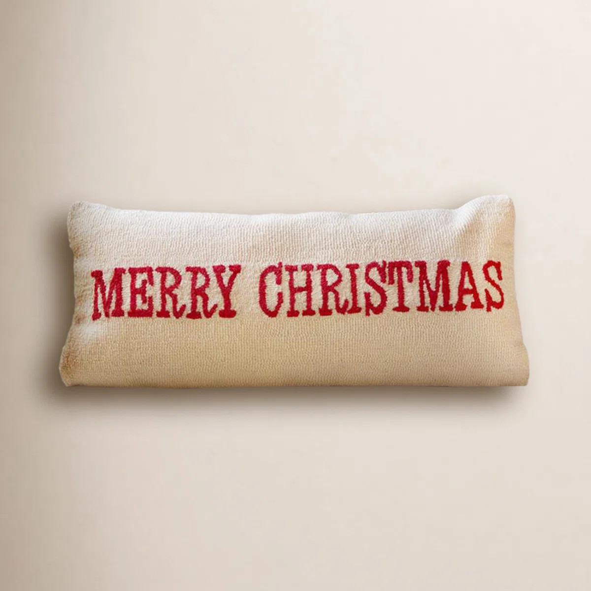 Kalalou Merry Christmas Hand Hooked Pillow | Wayfair North America