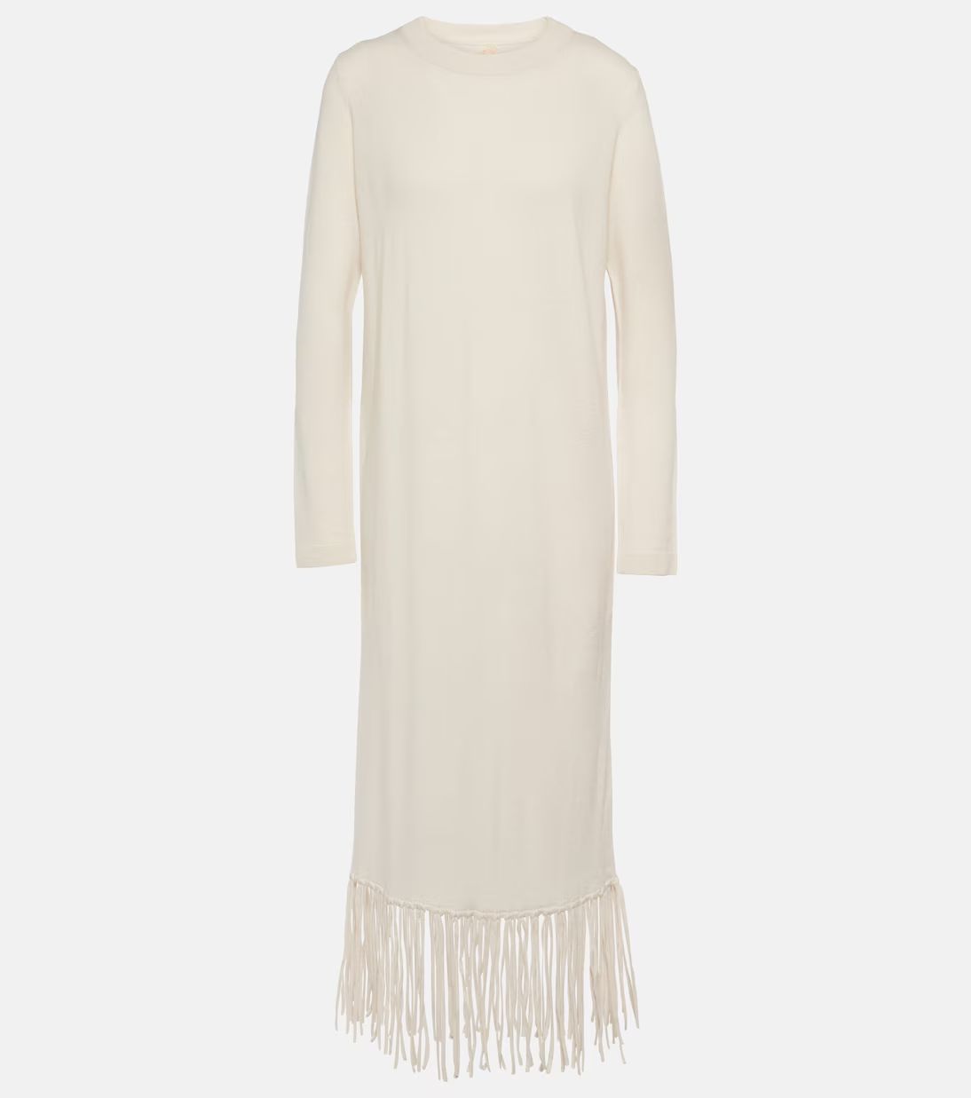 Fringed wool and cashmere midi dress | Mytheresa (US/CA)