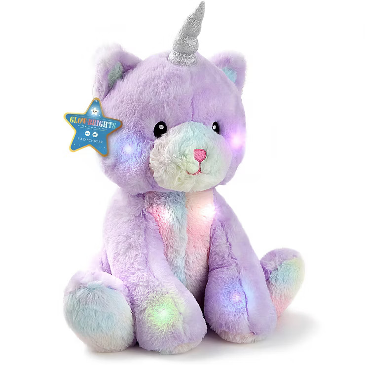 FAO Schwarz Glow Brights Toy Plush LED with Sound Kittycorn 15" Stuffed Animal | Target