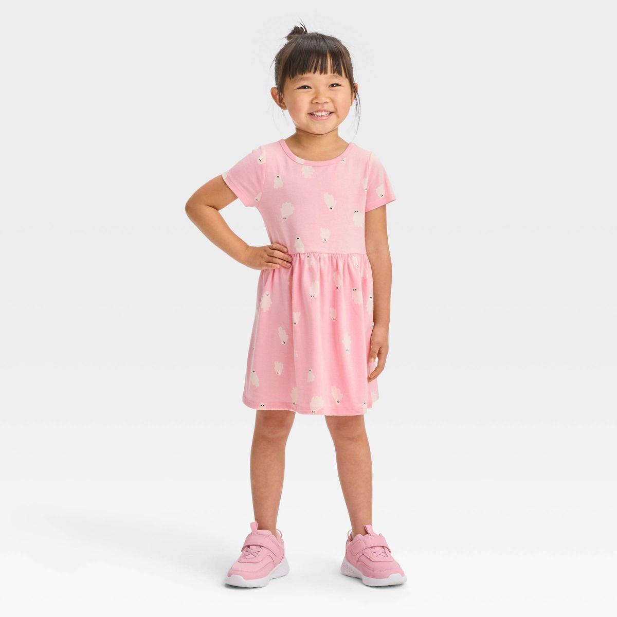 Toddler Girls' Ghost Short Sleeve Dress - Halloween - Cat & Jack™ Pink | Target