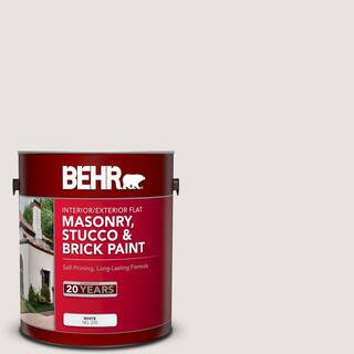 BEHR 1 gal. #BWC-13 Smoky White Flat Interior/Exterior Masonry, Stucco and Brick Paint 27001 | The Home Depot
