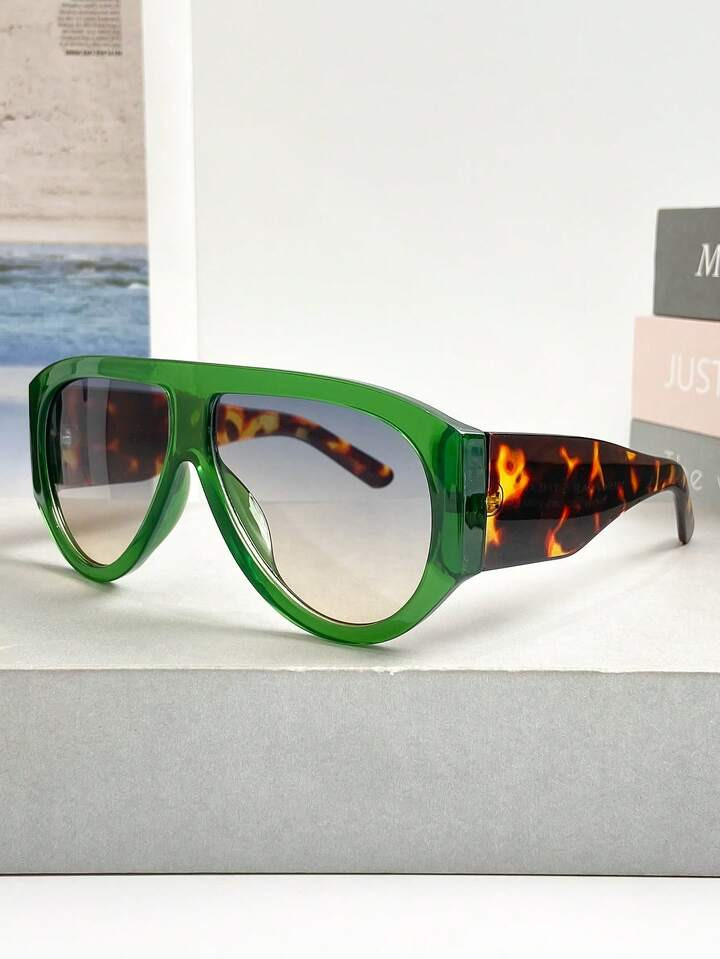 Retro Oversized Wraparound Fashion Glasses, Fashion Unisex Vintage Stylish Street Style Party For Couples Outdoor Events, Daily Wear, Casual & Simple Design | SHEIN