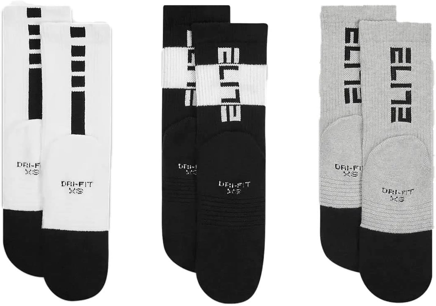 Nike Little Kids' Dri-FIT Elite Crew Socks 3 Pack | Amazon (US)