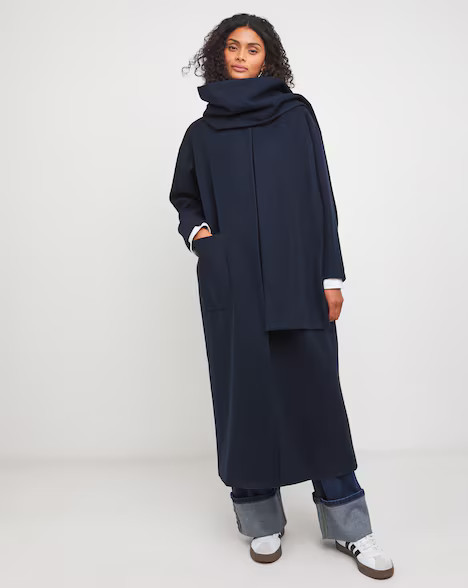 Navy Longline Scarf Coat | JD Williams (UK)