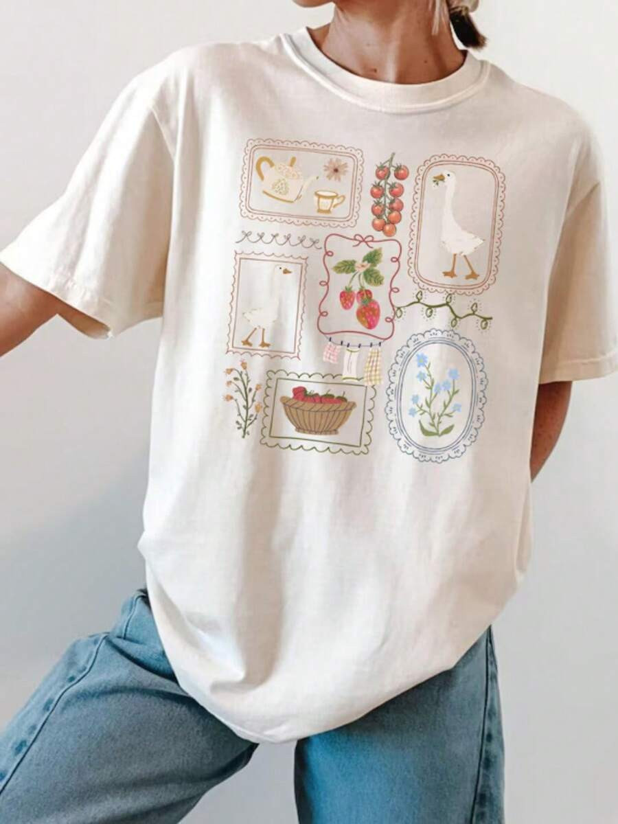 Cottagecore Shirt, Goose Shirt, Gardening Shirt, Summer Spring Shirt, Gift For Her (2) | SHEIN