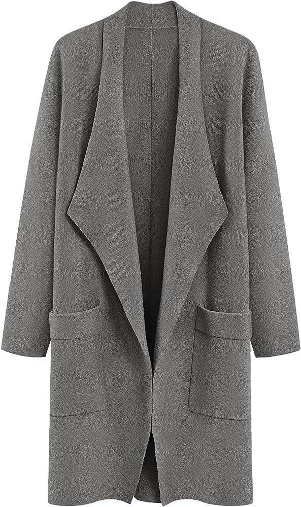 LILLUSORY Women's Oversized Dressy Cardigans 2023 Long Knit Coatigans Lightweight Winter Coat Fall S | Amazon (US)