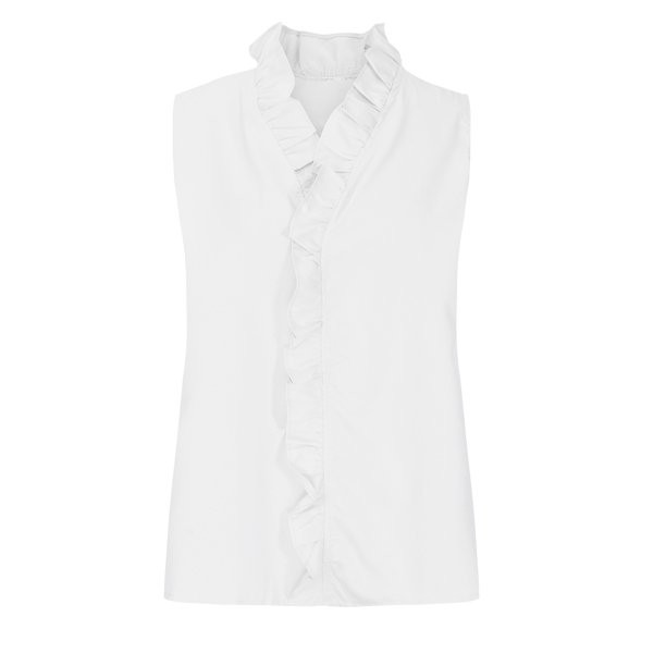 Wirdiell Women Casual Solid Color Ruffle Collar Long Sleeve Ruffle Shirt Blouse V-Neck Sleeveless... | Walmart (US)