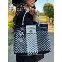 Mexican Tote Bag. Recycled Plastic Bag With Charms. Multicolor Cute Purse. Artisanal Handmade | Etsy (US)