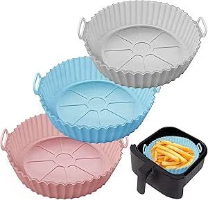 Air Fryer Silicone Pot,3 pack Air Fryer Silicone Liners Fits 3QT - 5QT Air Fryer,Reusable Replace... | Amazon (US)