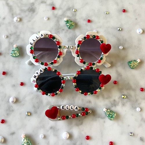 Red Heart Christmas Sunglasses + Clip | Strand.Up | Strand.Up