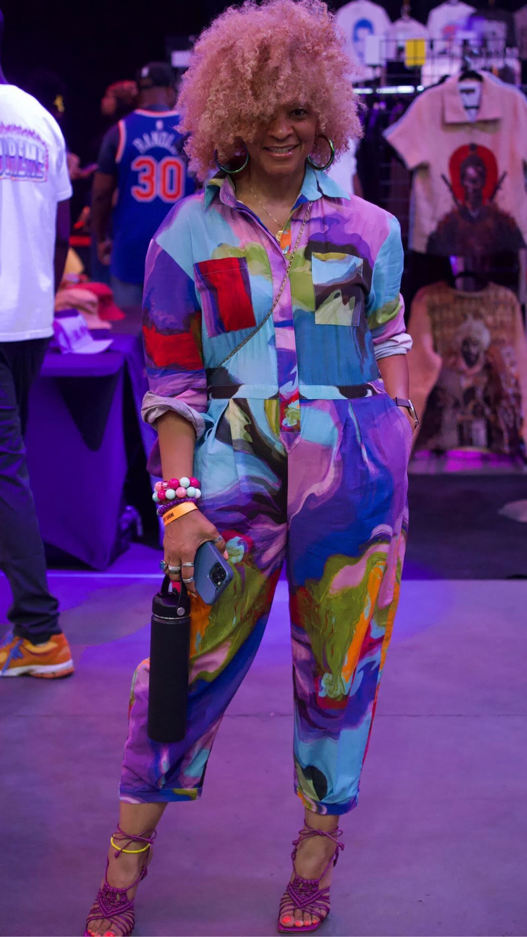 🏙️✨Double win for New York yesterday! Brooklyn brought the energy with the #BlackBoysArtShow and the Knicks took home the championship! What better way to show up for art than by wearing art from @SHOPDRAWN Their collection envisions a different kind of wardrobe…where art meets fashion in a personal, intentional, and lasting way. Feeling the love, New York! 🎨💖 #Art #Fashion #NYC #Brooklyn

Coverall: @shopdrawn 
Heels: @Schutz
Bag: @shopclarev

#LTKootd #LTKdayinmylife #LTKSaleAlert