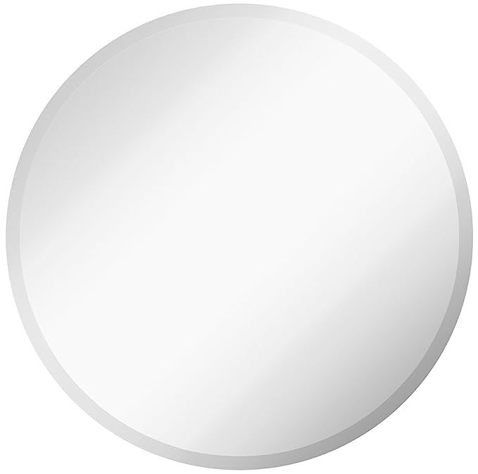 Large Simple Round 1 Inch Beveled Circle Wall Mirror | Frameless 30 Inch Diameter Circular Mirror... | Amazon (US)