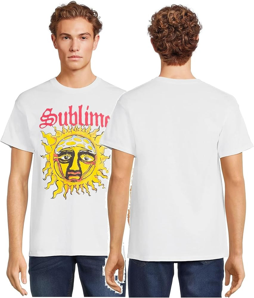 Sublime Men's Short-Sleeve Sun Graphic T-Shirt/Tee (White) | Amazon (US)