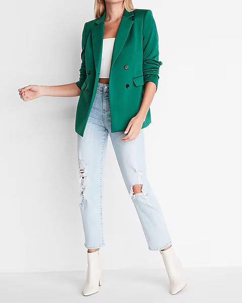 Supersoft Double Knit Double Breasted Blazer | Express