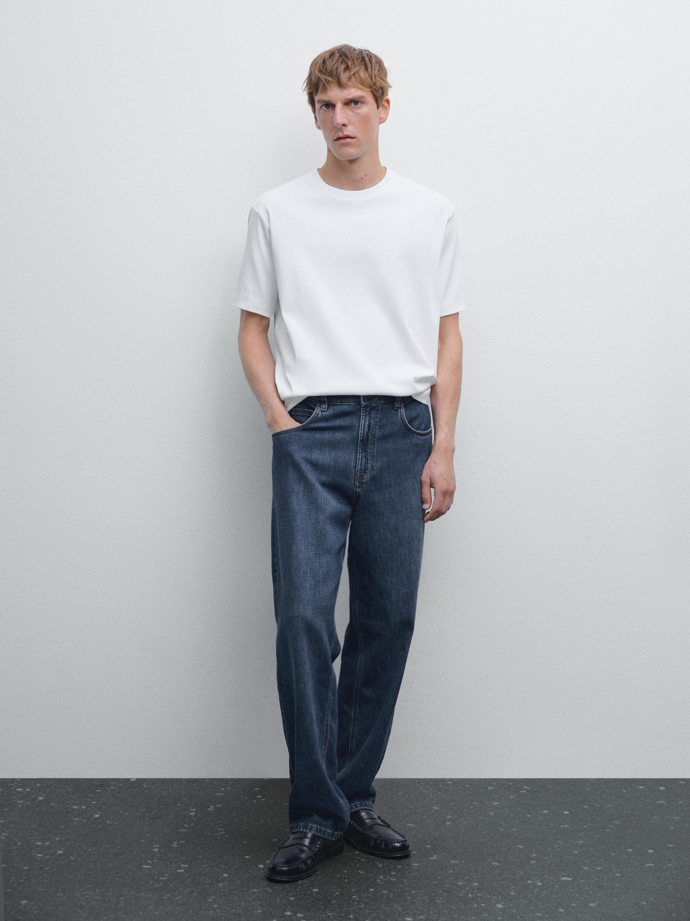 100% mercerised cotton T-shirt | Massimo Dutti UK