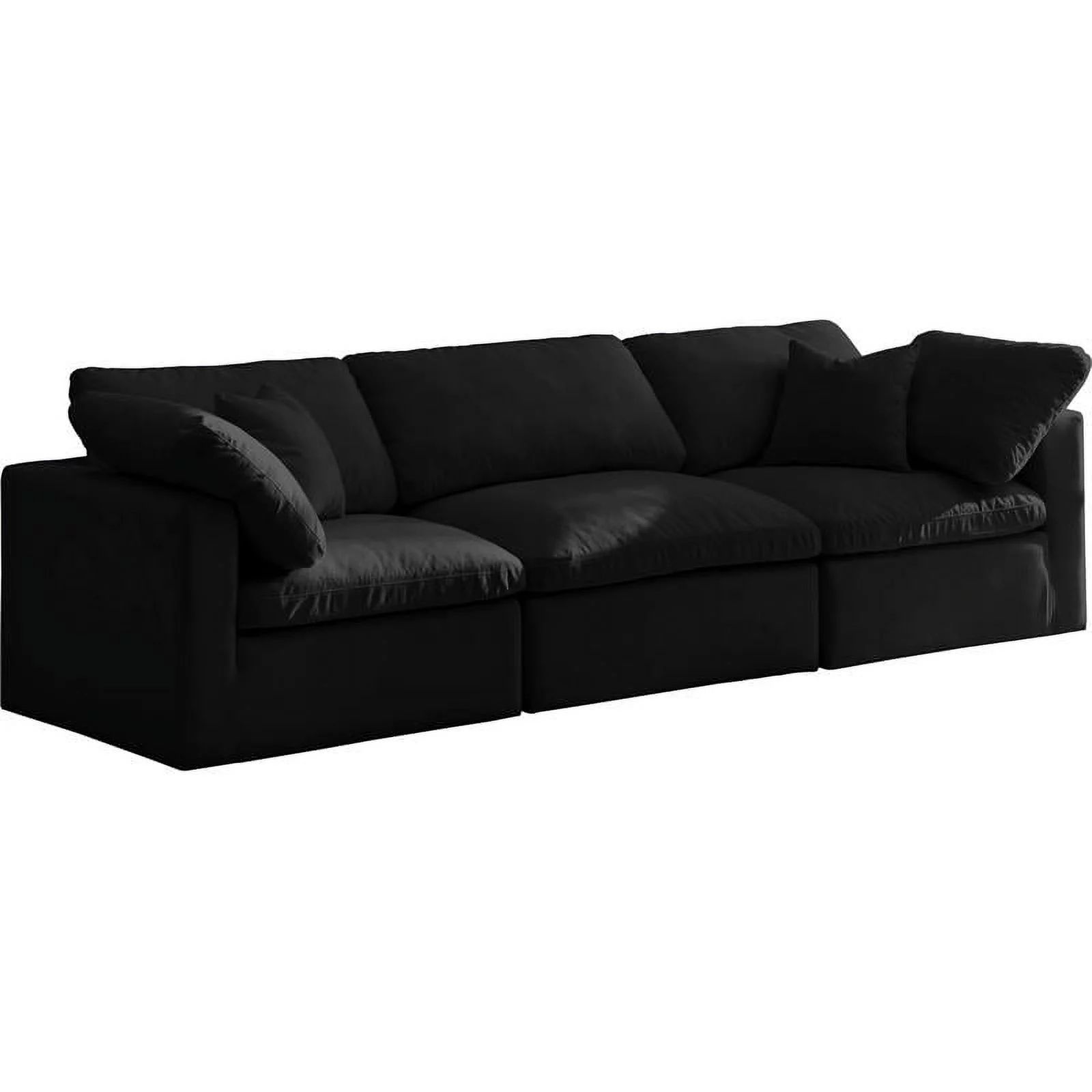 Meridian Furniture Plush Standard Black Velvet Modular Sofa | Walmart (US)