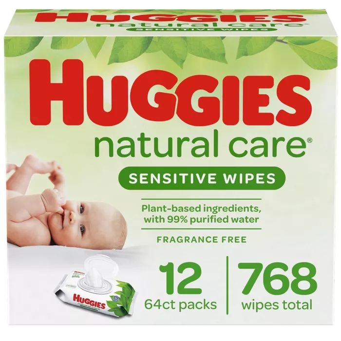 Huggies Natural Care Fragrance-Free Sensitive Baby Wipes (Select Count) | Target