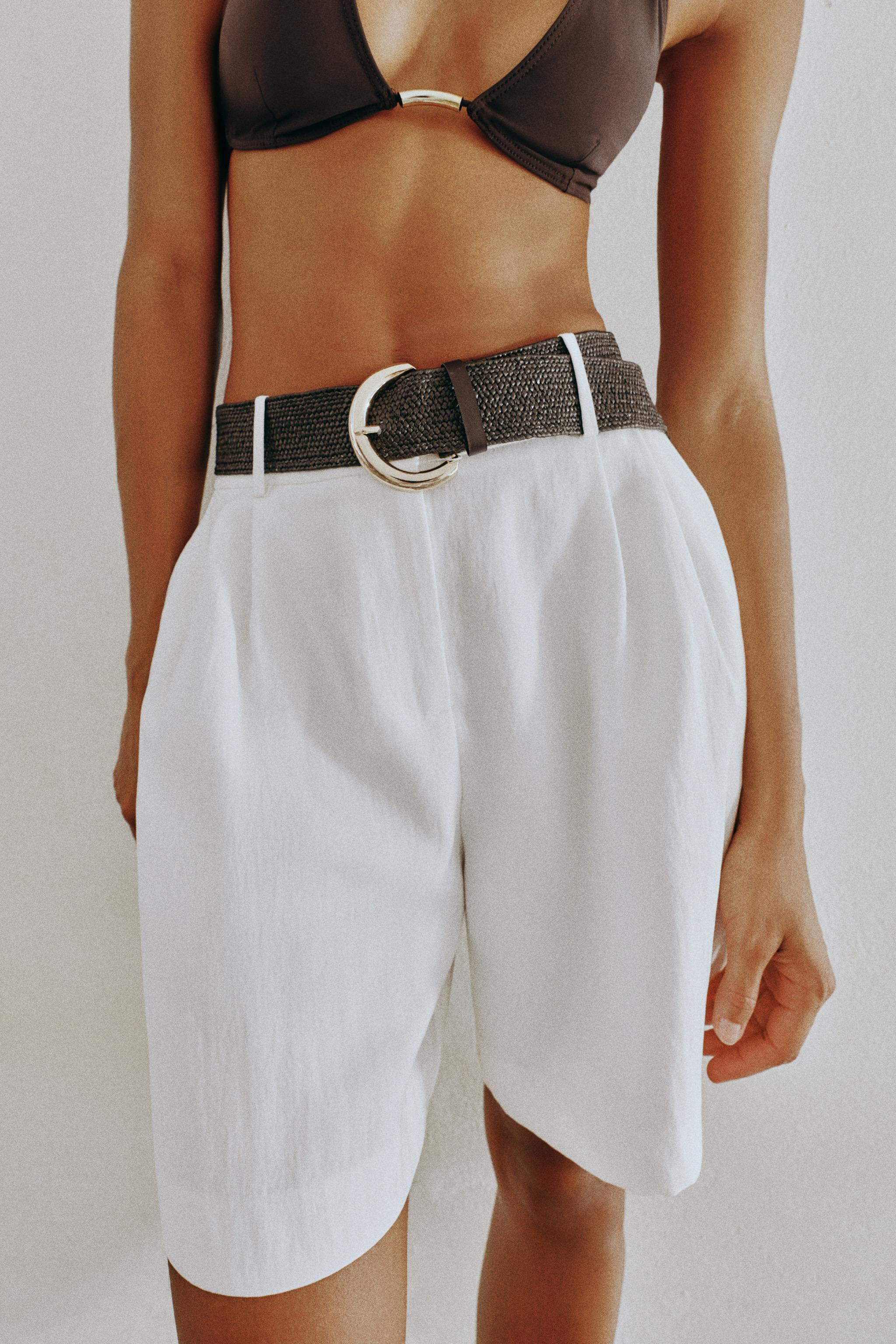 PLEATED BELTED SHORTS | Zara US