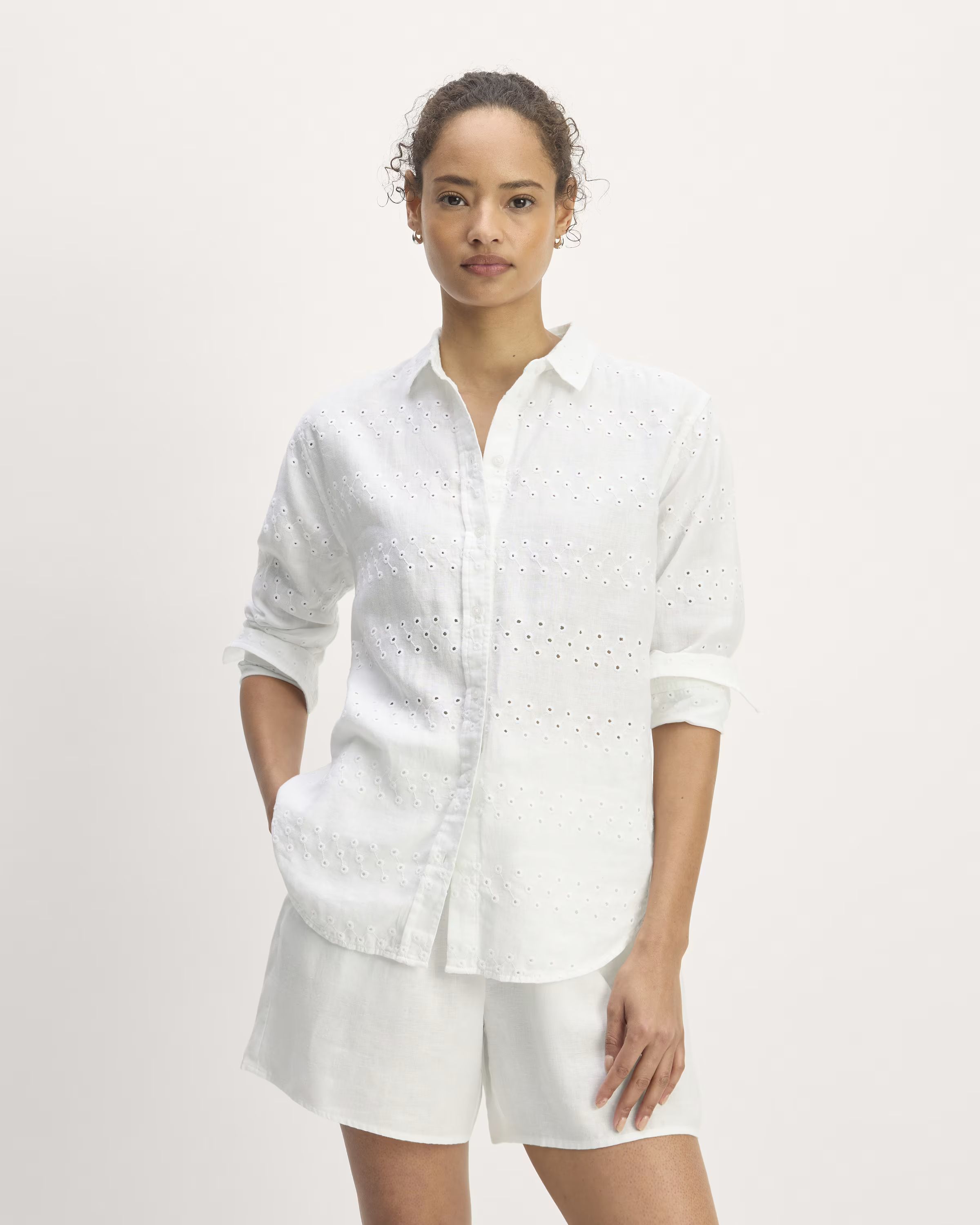 The Linen Eyelet Relaxed Shirt | Everlane