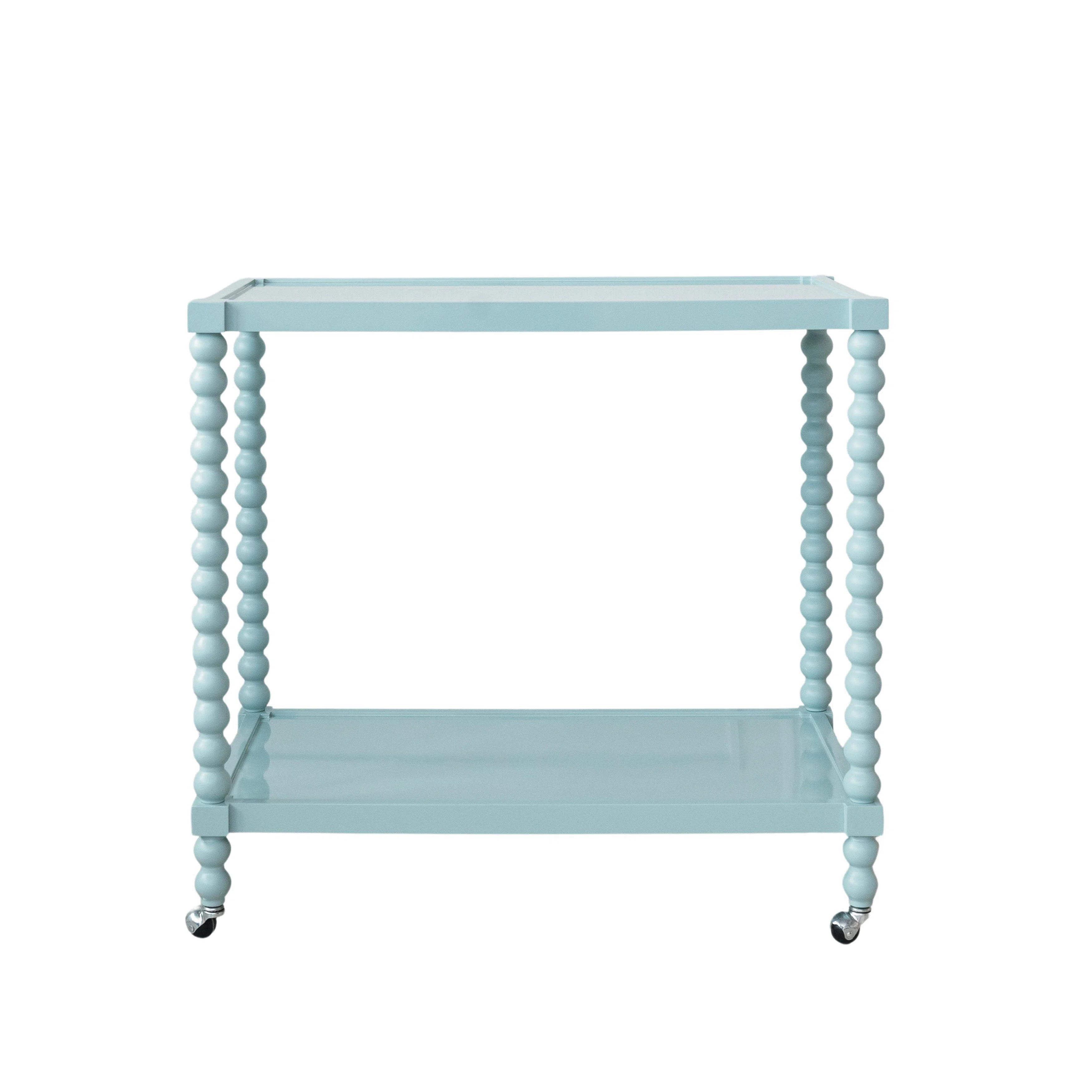 Bungalow Rose Rubberwood 2-Tier Bar Cart On Wheels | Wayfair | Wayfair North America