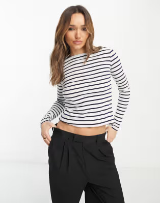 Mango long sleeve top in navy stripe | ASOS (Global)