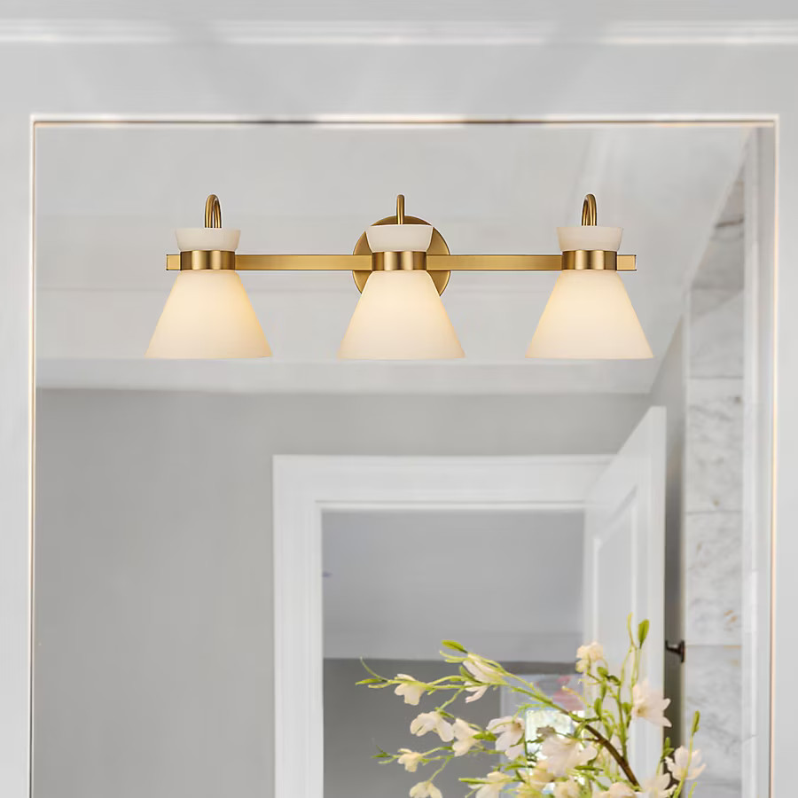 Origin 21 Zadie 24-in 3 -Light Champagne Mid-century Vanity light Lowes.com | Lowe's