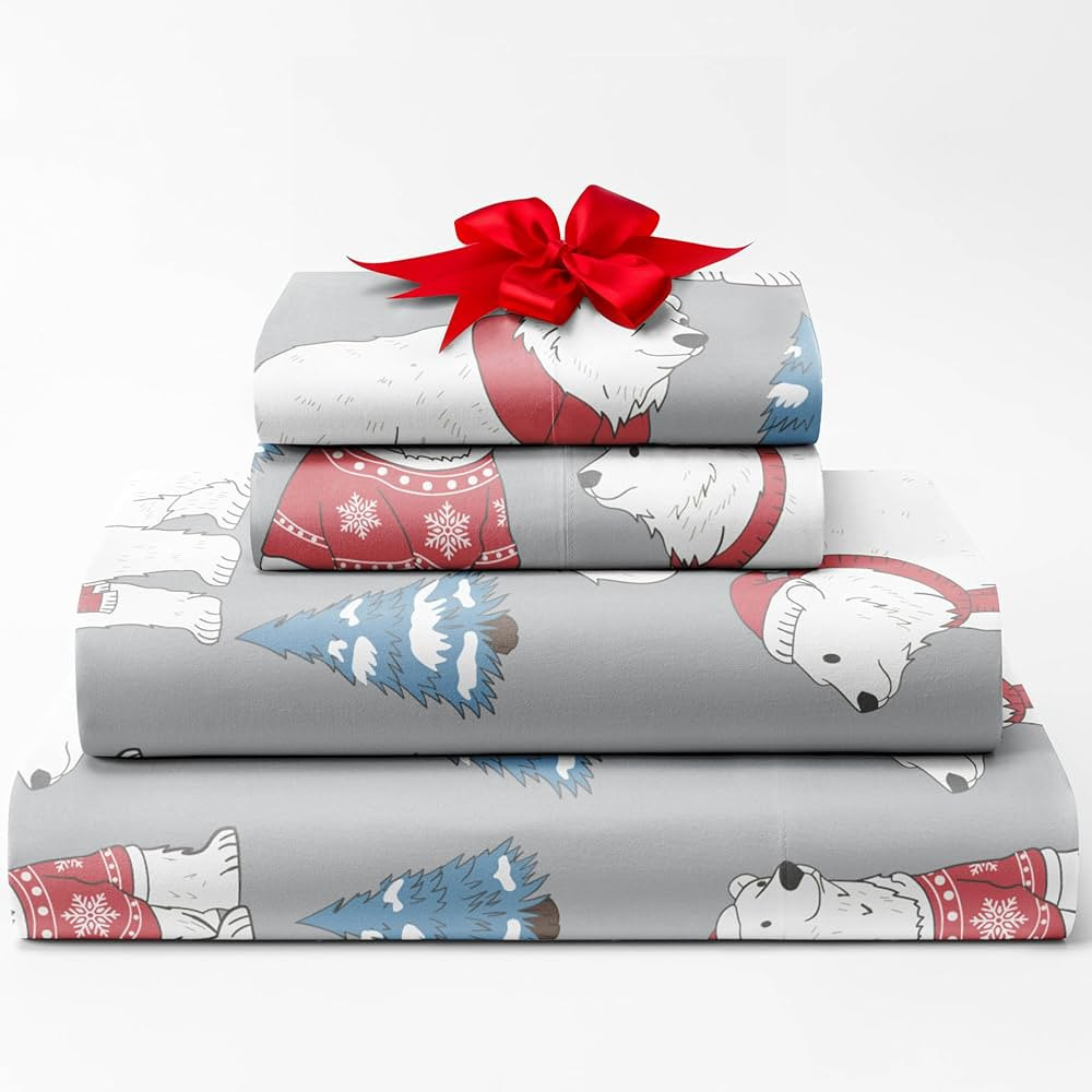 Christmas Sheets Full - 4 Piece Deep Pocket - Christmas Sheet Set - Soft Wrinkle Free - Winter Be... | Amazon (US)