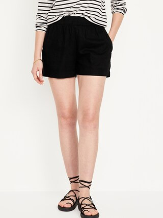 High-Waisted Linen-Blend Pull-On Shorts -- 3.5-inch inseam | Old Navy (CA)