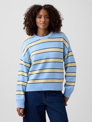 Relaxed Cotton Crewneck Sweater | Gap Factory