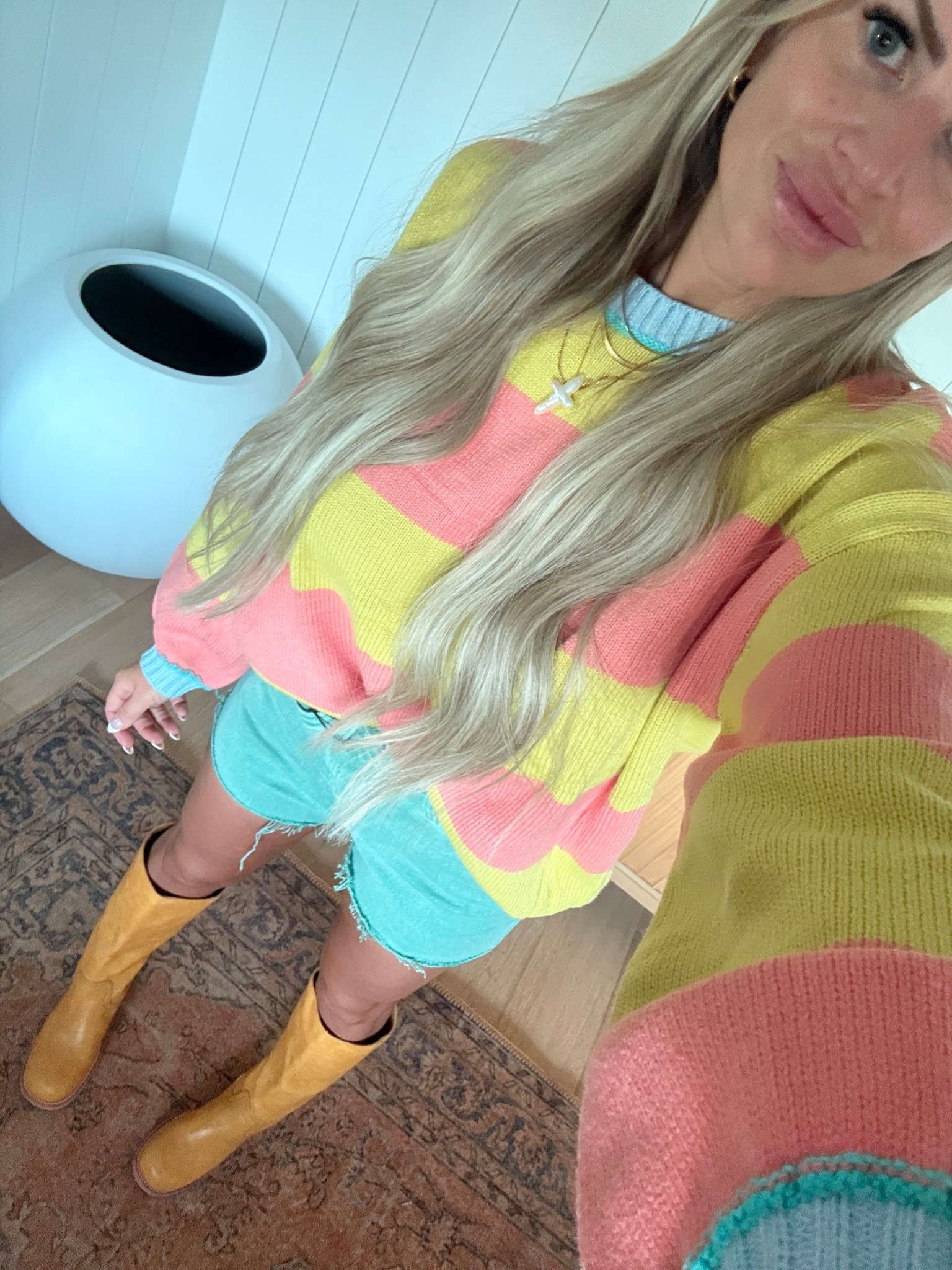 This sweater, these boots the colors all of it I’m obsessed! Boots run tts and so does the sweater! Wearing a Small 🫶🏽💛

#LTKStyleTip #LTKU #LTKShoeCrush