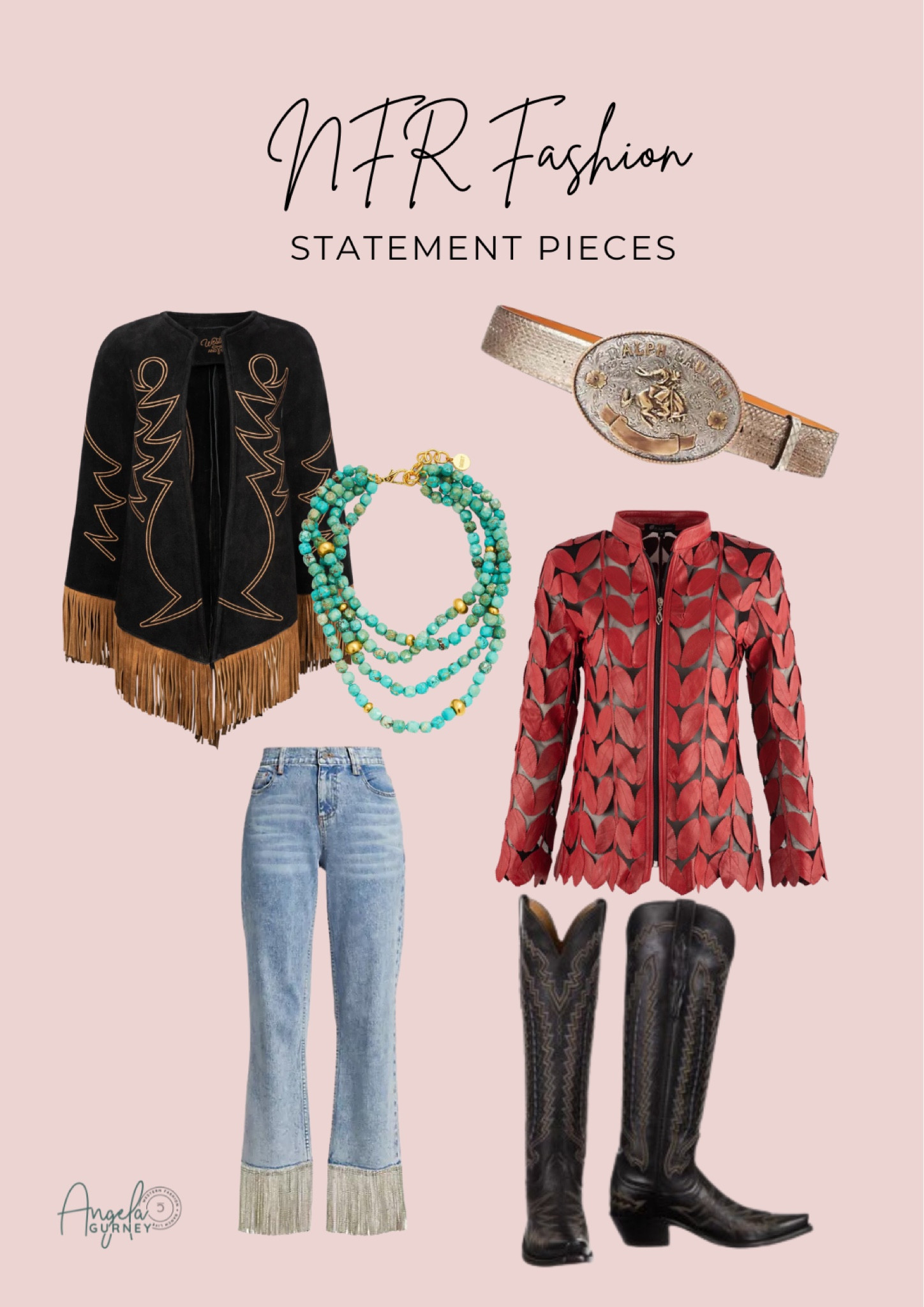 Any of these timeless pieces would make a huge statement at the NFR! I love suede, fringe and laser cut leather. The Ralph Lauren belt is amazing. Lucchesses and turquoise are must haves too. 



NFR 2023, National Finals Rodeo, NFR fashion, NFR style, rodeo, rodeo fashion, rodeo style, cowgirl style, western fashion, western style, western inspo, western outfit, ranch wife outfit, Yellowstone fashion, boots, cowgirl boots, country casual

#LTKstyletip #LTKSeasonal