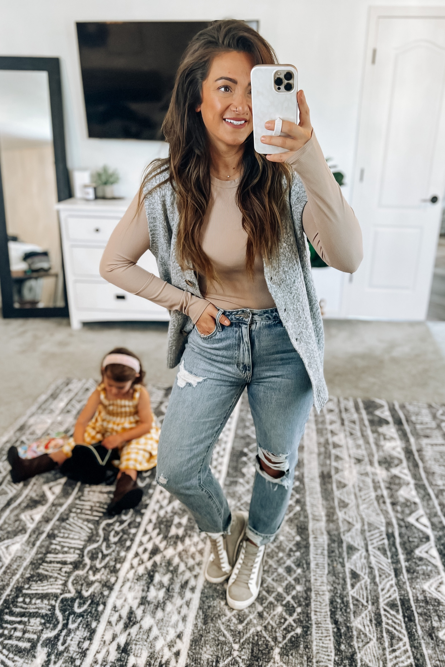 The $8 ribbed long sleeve you’ll want in every color!! I sized up one to the medium 👌 Vici jeans on sale with promo code 9/21-9/24!! True to size, great quality, true denim, no real stretch

#LTKstyletip #LTKSale #LTKfindsunder50