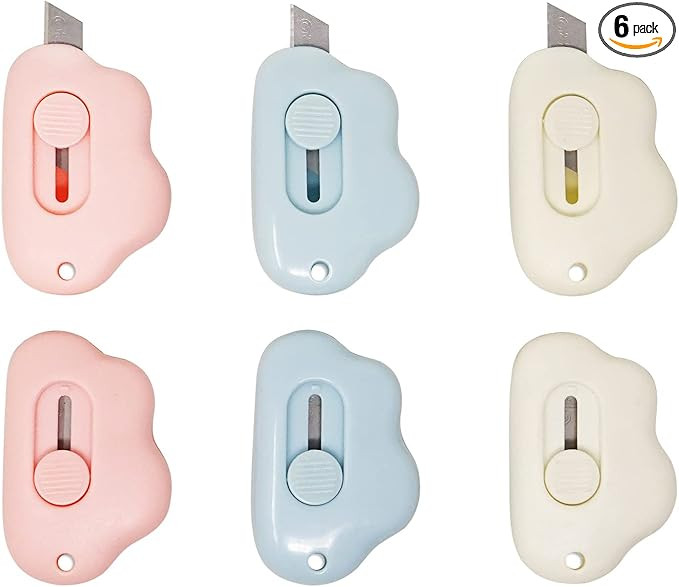 Honbay 6PCS Creative Cute Cloud Mini Utility Knives Portable Art Knife Retractable Envelope Knife... | Amazon (US)