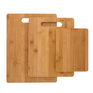 Classic Cuisine 3-Piece Wooden Bamboo Cutting Board Set HW031017 - The Home Depot | The Home Depot