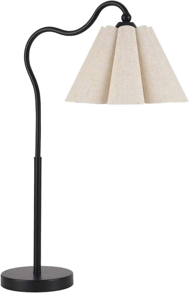 KUNJOULAM Mordern Table Lamp, 23" Height Minimalist Accent Lamp with Beige Pleated Linen Shade &C... | Amazon (CA)