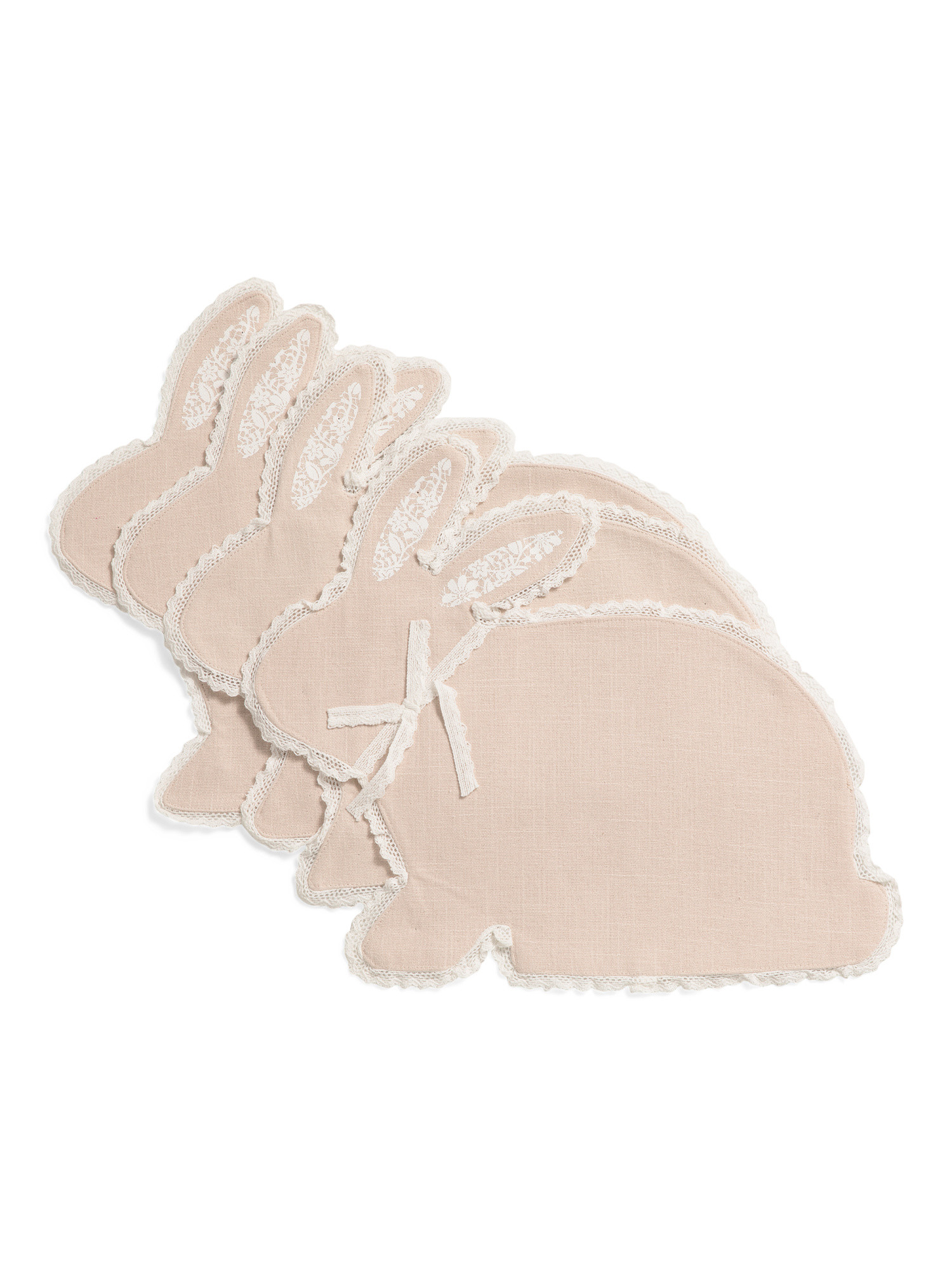 Set Of 4 Slub And Lace Bunny Placemats | TJ Maxx