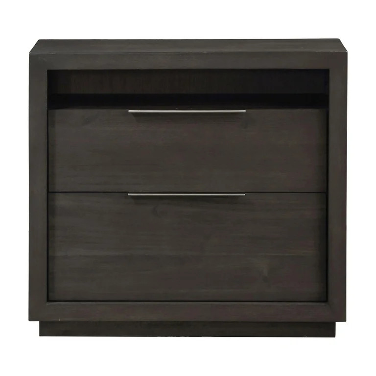 Modus Oxford 2 Drawer Nightstand in Distressed Basalt Gray - Walmart.com | Walmart (US)