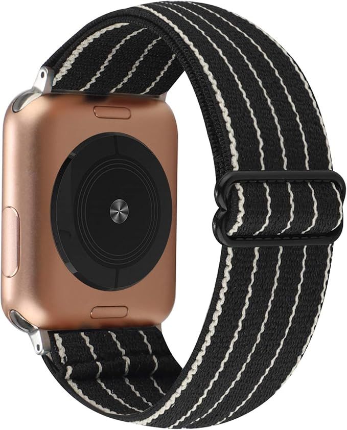Adjustable Elastic Watch Band Compatible with Apple Watch 38mm 40mm, Nylon Stretchy Loop Bracelet... | Amazon (US)