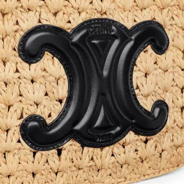 Celine classic panier hobo bag  in raffia and calfskin - CELINE | 24S US