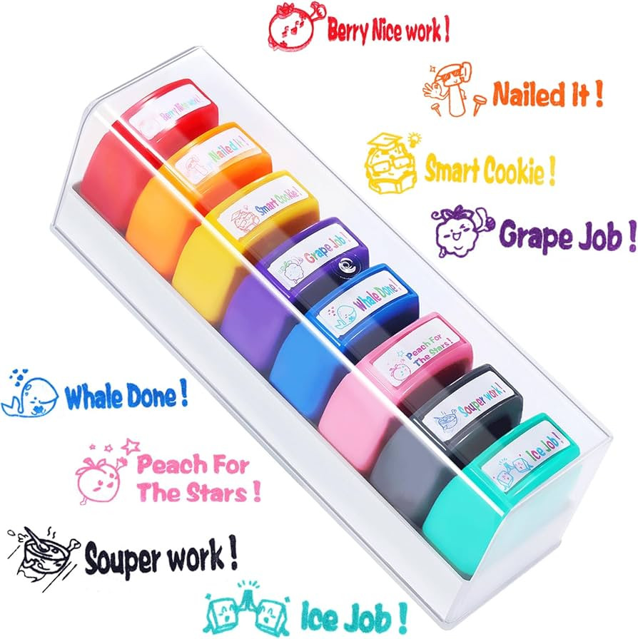 8Pcs Teacher Stamps for Classroom Self-inking Stamps for Teachers Funny Personalized Teacher Stam... | Amazon (US)
